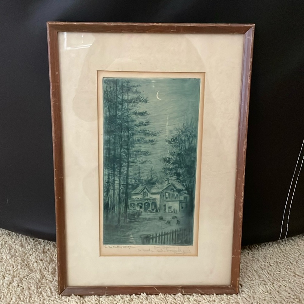 Vintage Lithograph of Dr. Graham Bells Homestead! Authentic Original!🏡